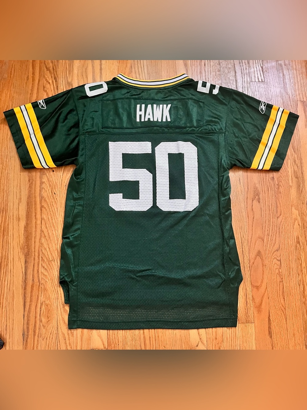 Reebok Mesh AJ Hawk Football Jersey Number 50 Yourh Size XL Green Bay - Picture 2 of 6